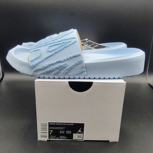 Jordan Women's Nola Slides Size 7 Celestine Blue Sandals Comfort Shoe New W/Box